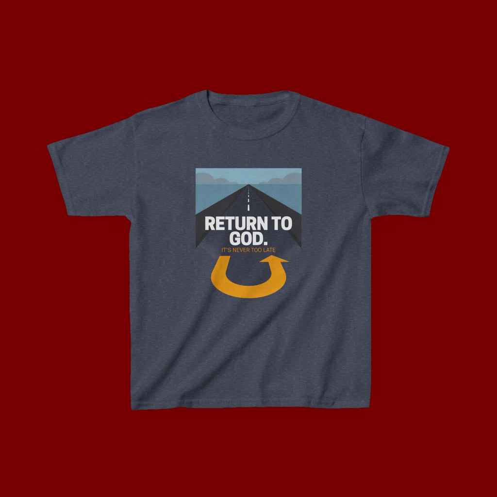 Kids Tee - "Return to God" Roadway Graphic Religious Youth Shirt