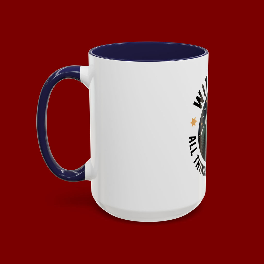 With God All Things Are Possible Accent Coffee Mug — Inspirational Faith Mountain Mug (11/15oz)