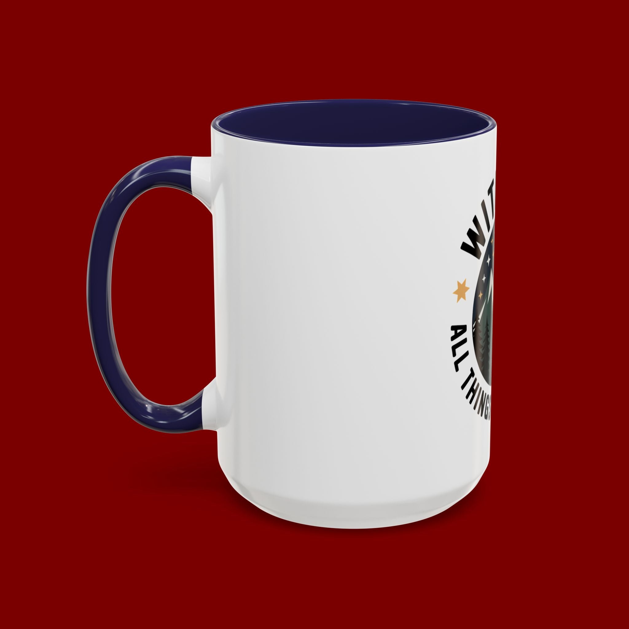 With God All Things Are Possible Accent Coffee Mug — Inspirational Faith Mountain Mug (11/15oz)