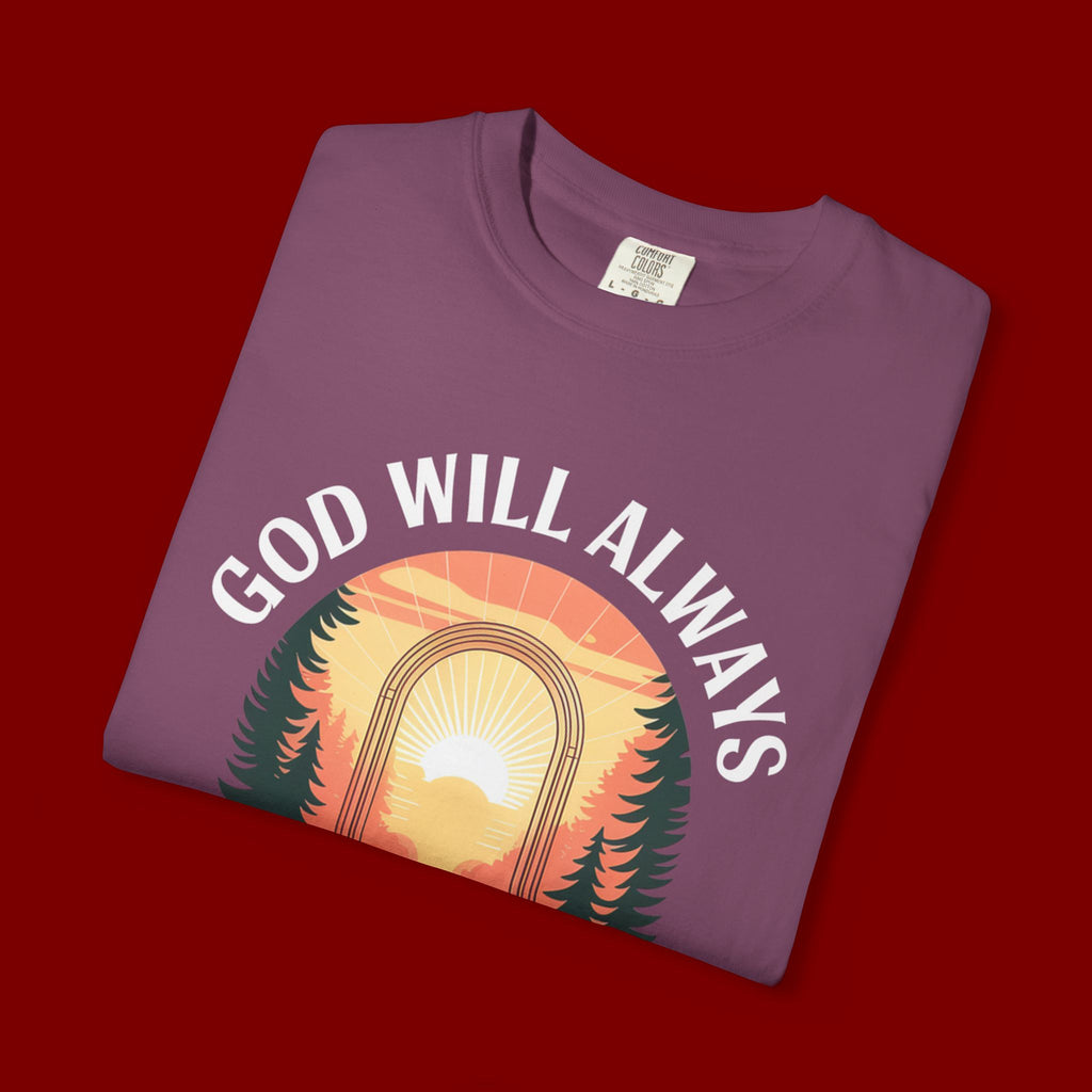 Make a Way Christian T-Shirt — 'God Will Always Make a Way' Sunset Faith Tee