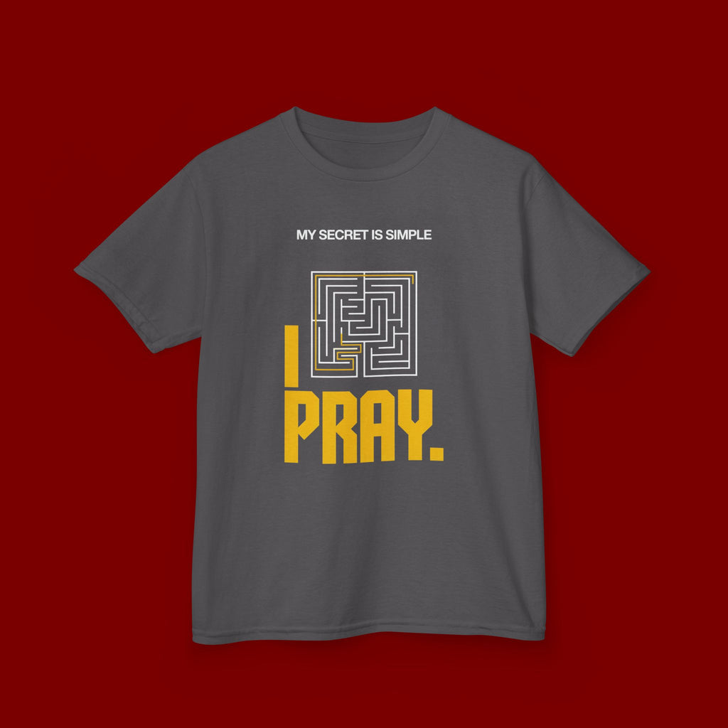 Kids Tee — "My Secret Is Simple: I Pray." Maze Faith T‑Shirt