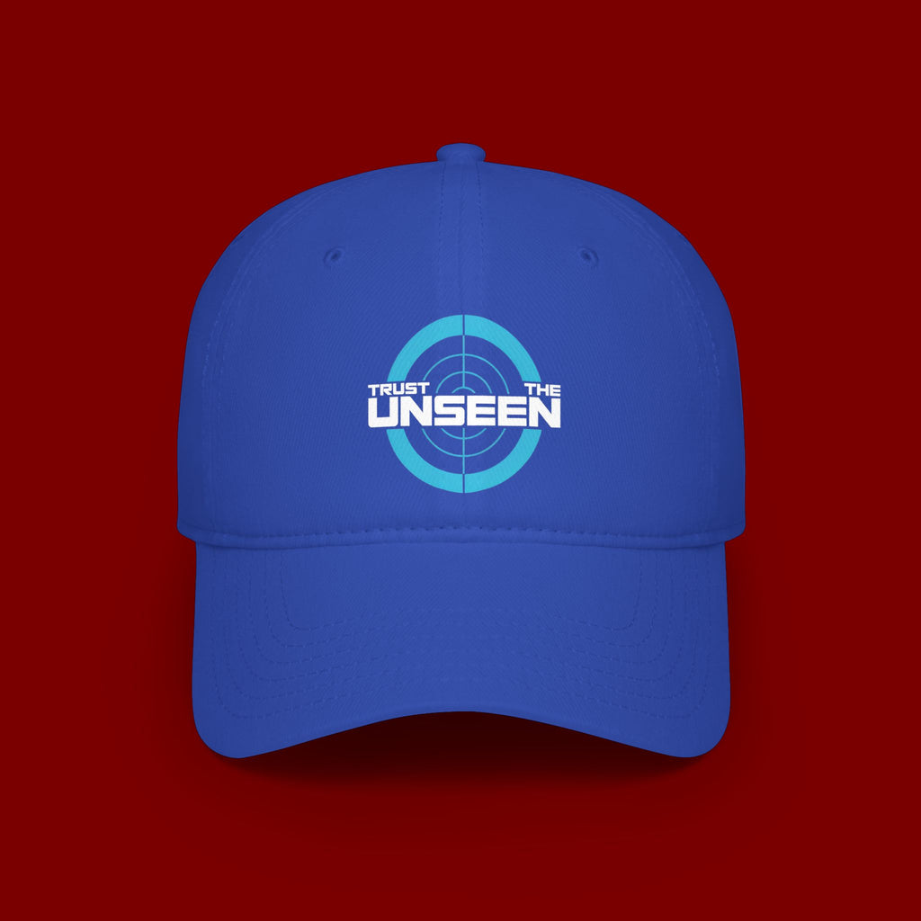 Trust The Unseen Target Logo Baseball Cap — Low Profile Red Hat