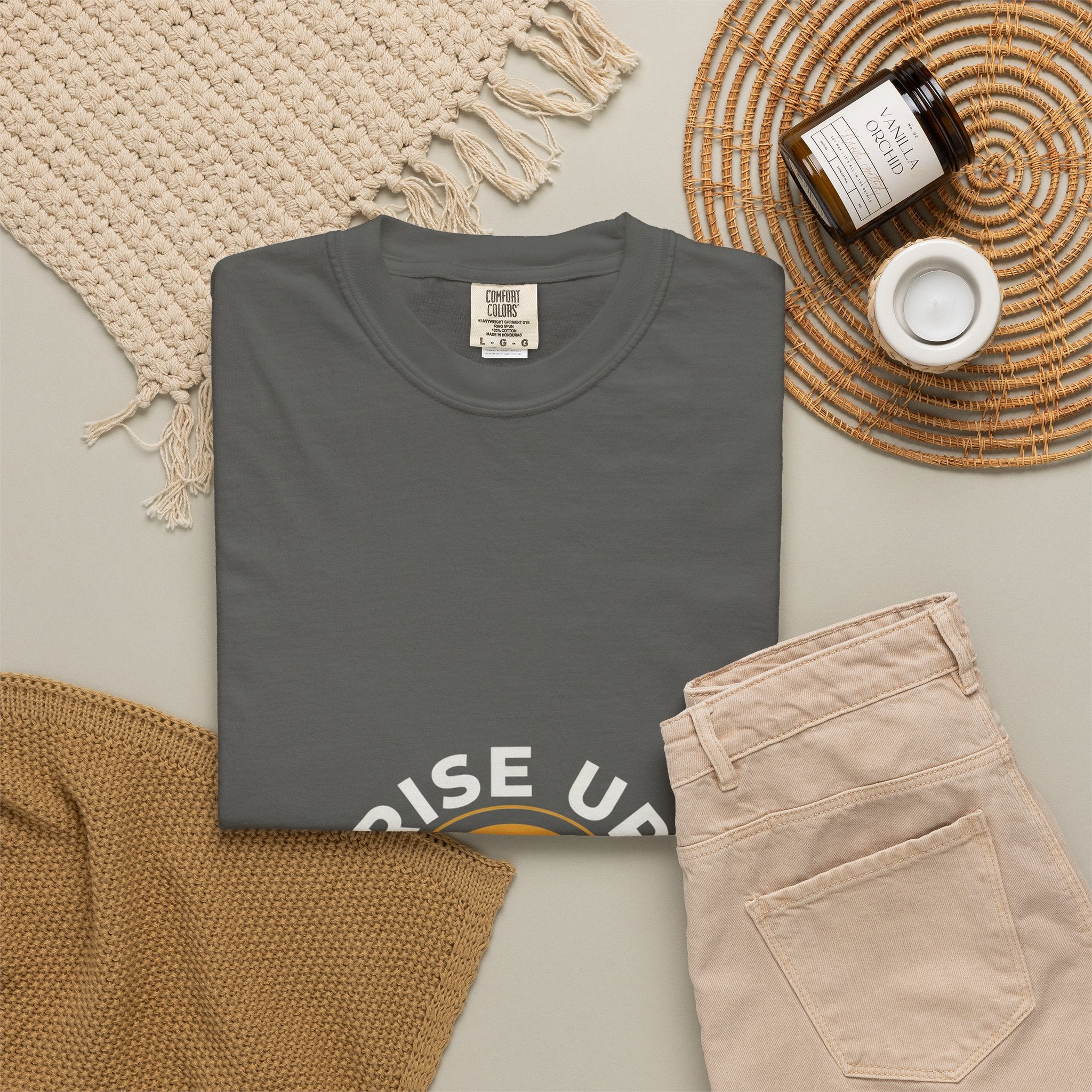 Rise Up and Pray T-Shirt — Spiritual Faith Graphic Tee with Lotus