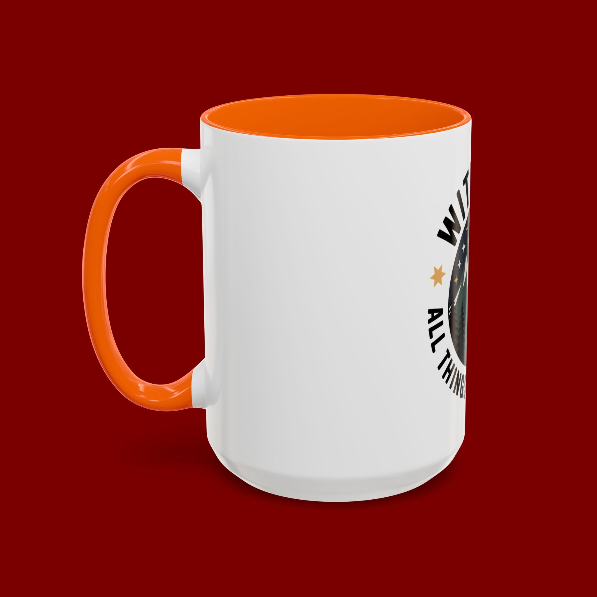 With God All Things Are Possible Accent Coffee Mug — Inspirational Faith Mountain Mug (11/15oz)