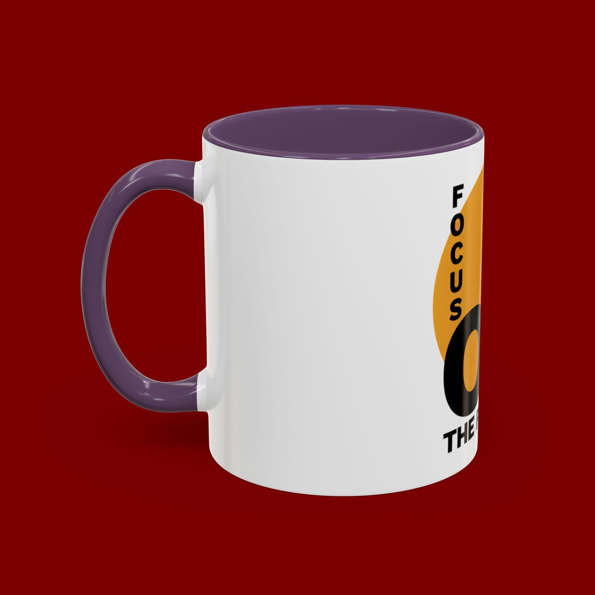 Accent Coffee Mug — "Focus On The Positive" Motivational Mug