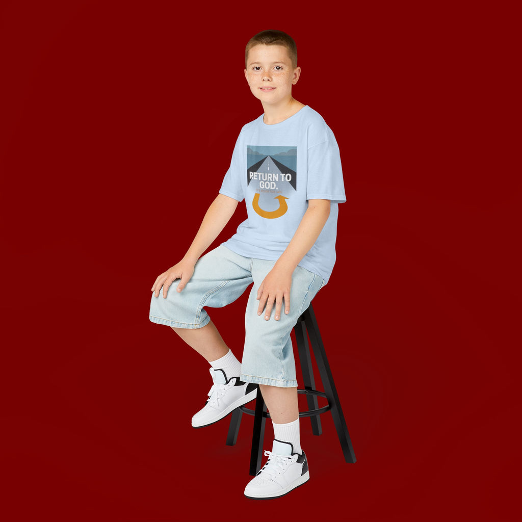 Kids Tee - "Return to God" Roadway Graphic Religious Youth Shirt