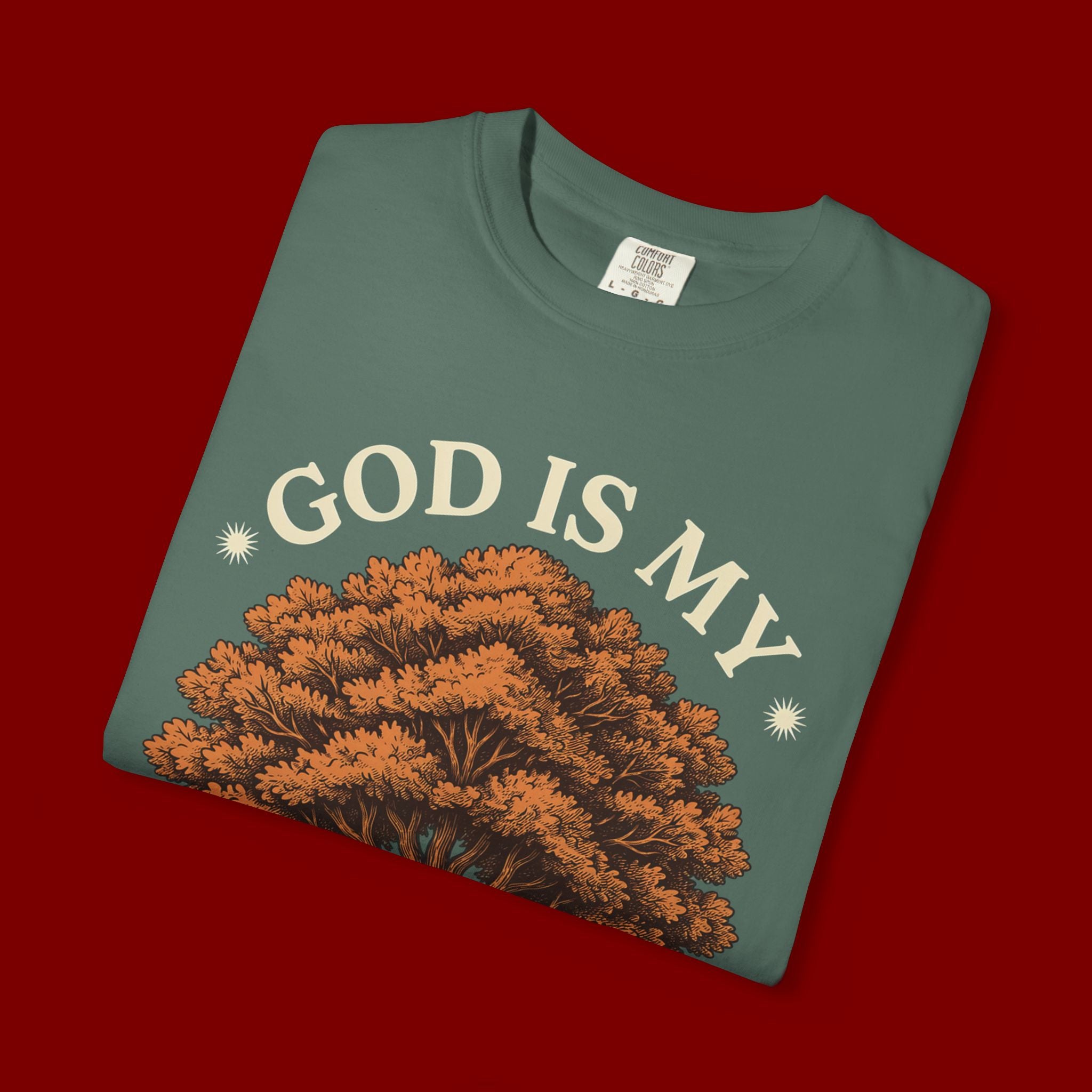 God Is My Strength T-Shirt — Tree Faith Graphic Tee