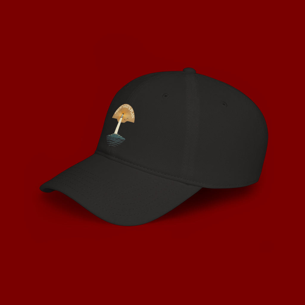 Lighthouse Faith Baseball Cap — "Trust God's Plan" Embroidered Low-Profile Hat