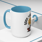 Good Vibes Only Coffee Mug - Retro Sun Cartoon Accent Mug (11/15oz)