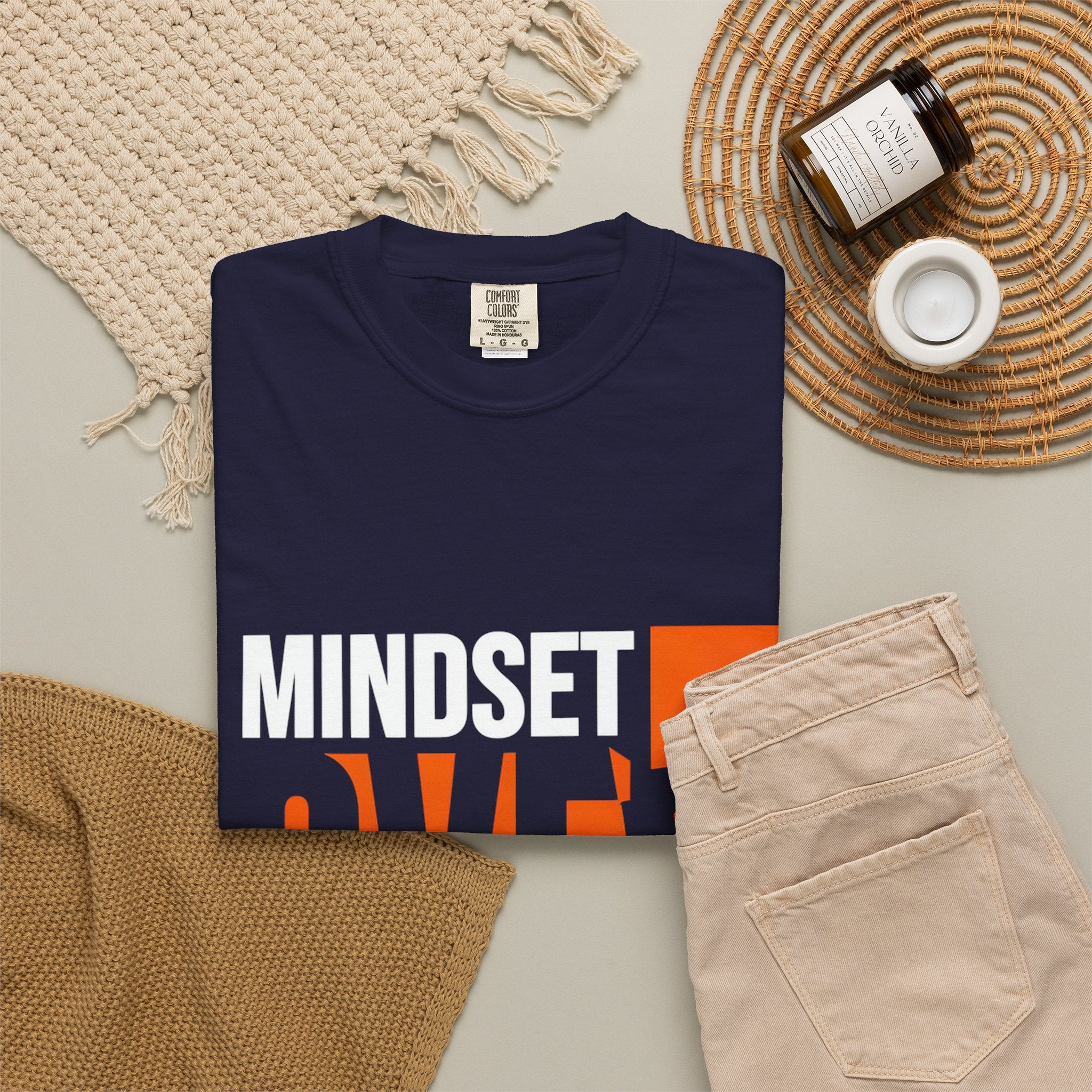 OVER Block Graphic T-Shirt — Bold Orange Minimalist Tee