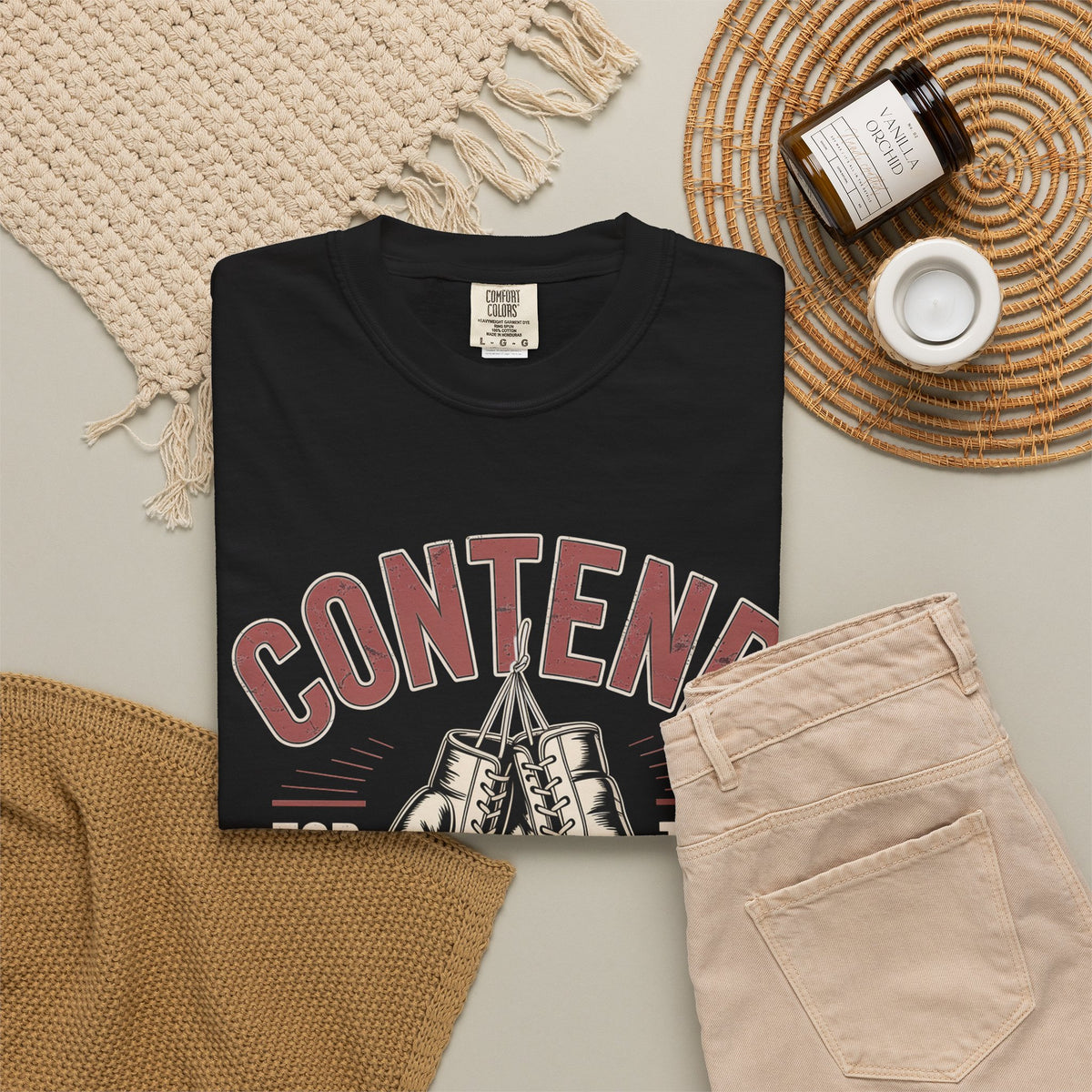 Contend for the Faith T-Shirt — Vintage Boxing Gloves Christian Tee
