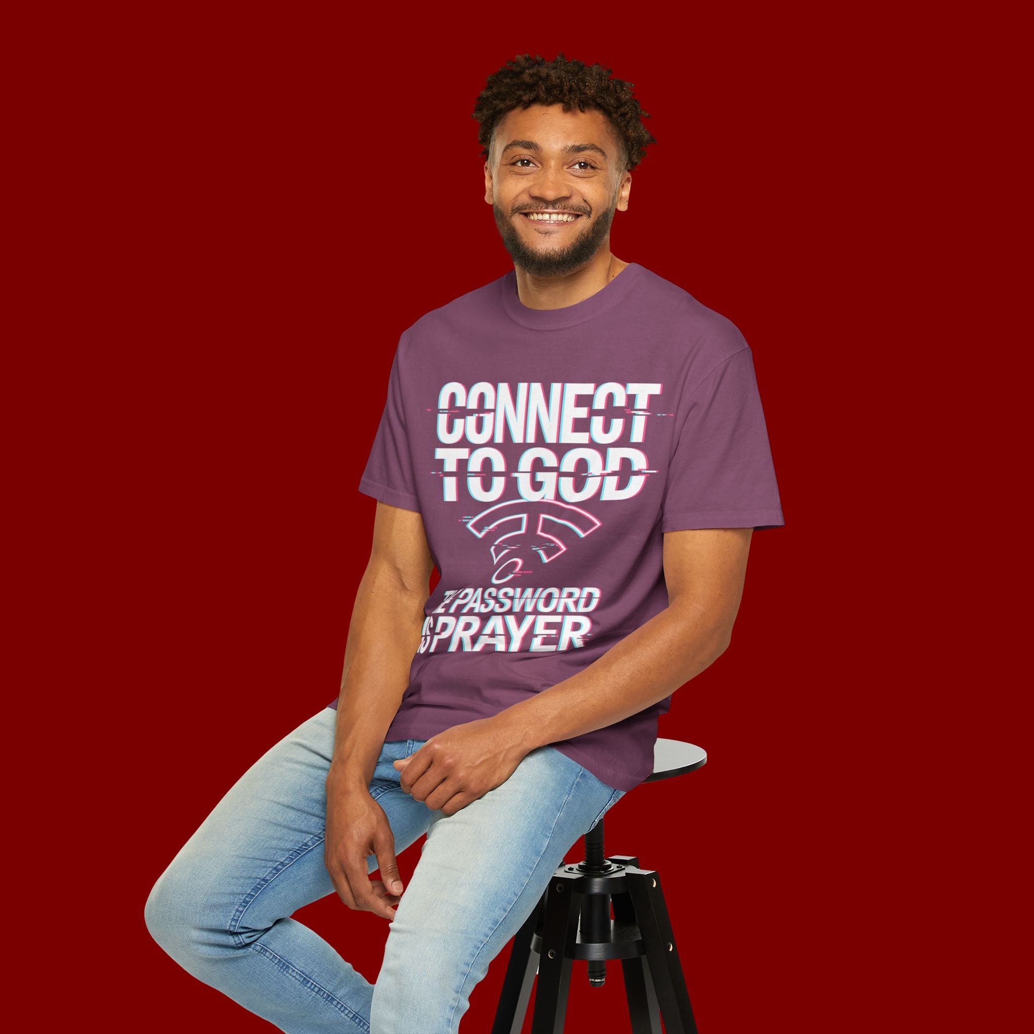 Connect to God T-Shirt — "The Password Is Prayer" Christian Faith Tee