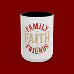 Faith Family Friends Accent Coffee Mug – Inspirational Religious Gift (11/15oz)