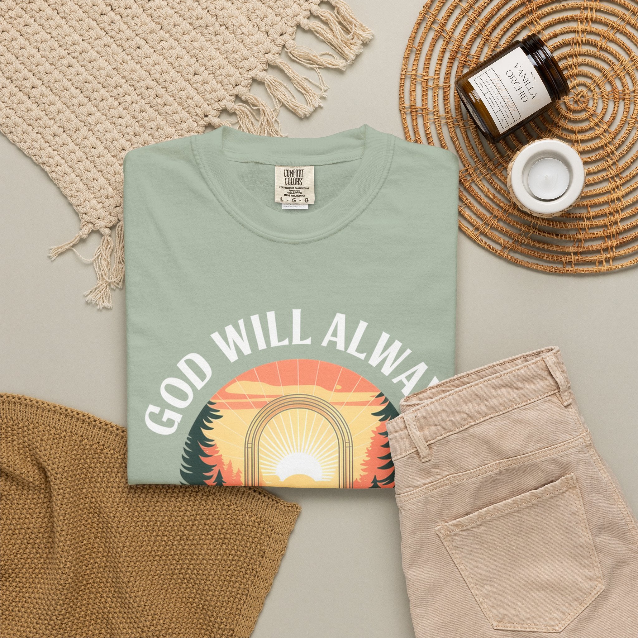 Make a Way Christian T-Shirt — 'God Will Always Make a Way' Sunset Faith Tee