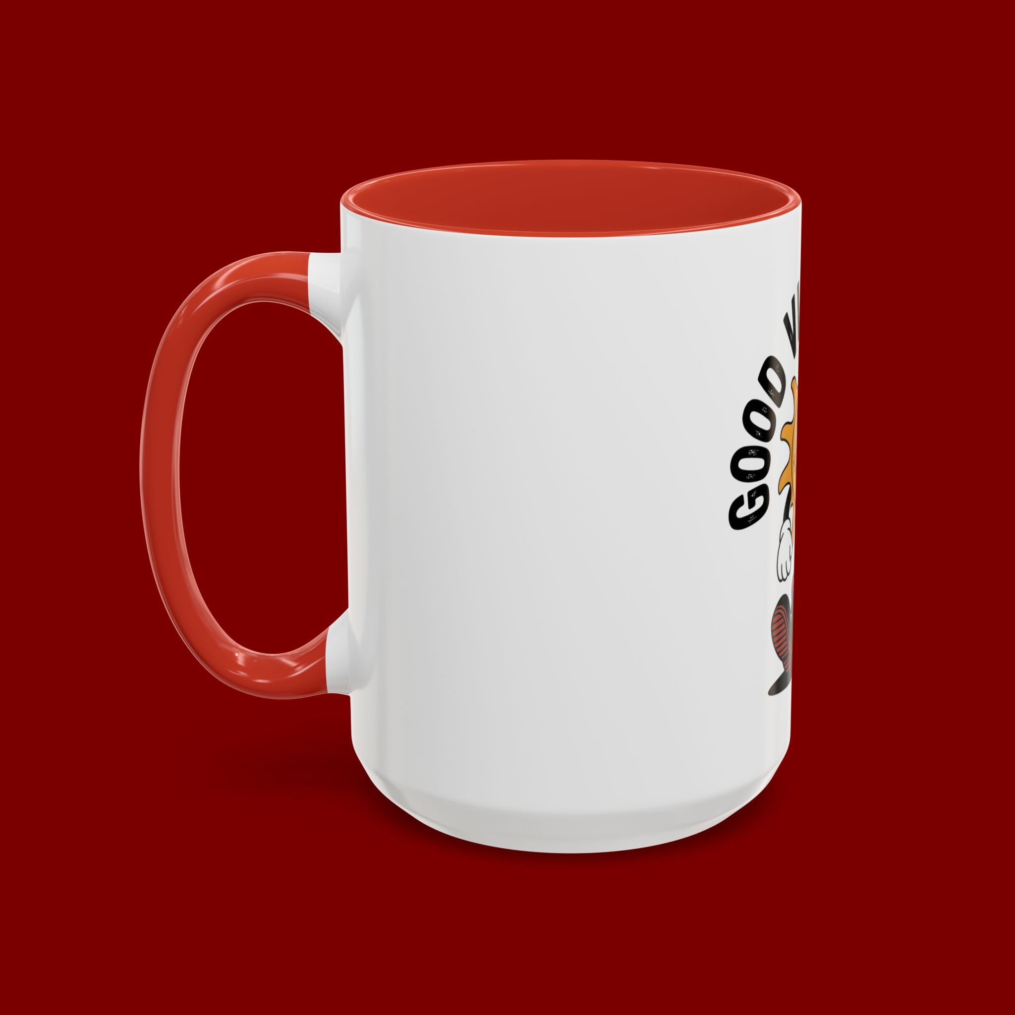 Good Vibes Only Coffee Mug - Retro Sun Cartoon Accent Mug (11/15oz)