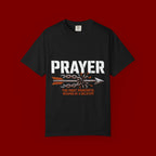 Prayer T-Shirt — Faith Arrow Graphic Tee ("Prayer: The Most Powerful Weapon")