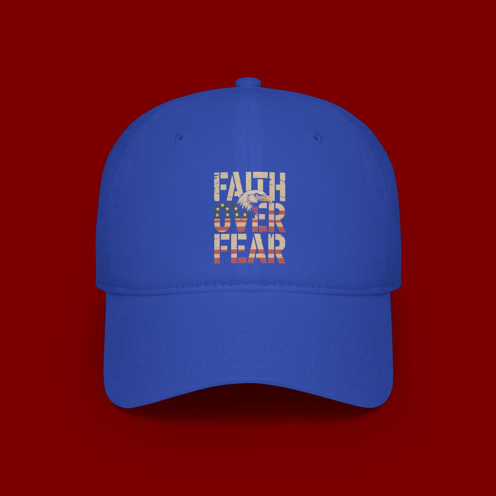 Faith Over Fear Baseball Cap — Patriotic Christian Low Profile Hat