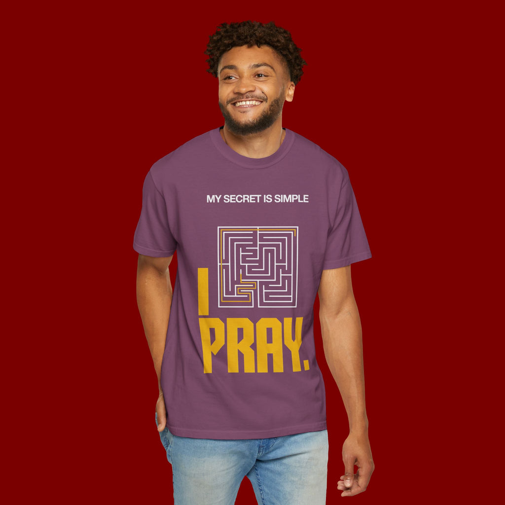 I Pray Maze T-Shirt — "My Secret Is Simple" Christian Faith Tee