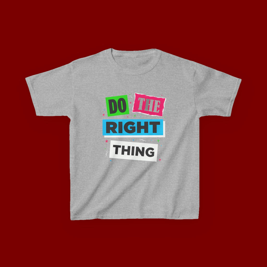 Kids Tee - "Do The Right Thing" Bold Colorblock Graphic