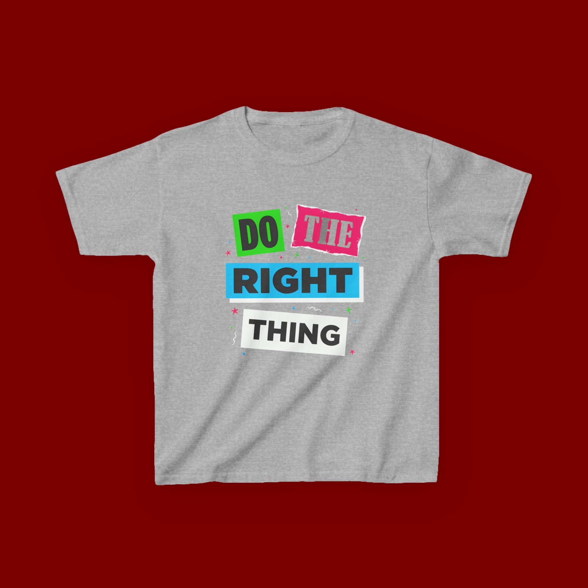 Kids Tee - "Do The Right Thing" Bold Colorblock Graphic