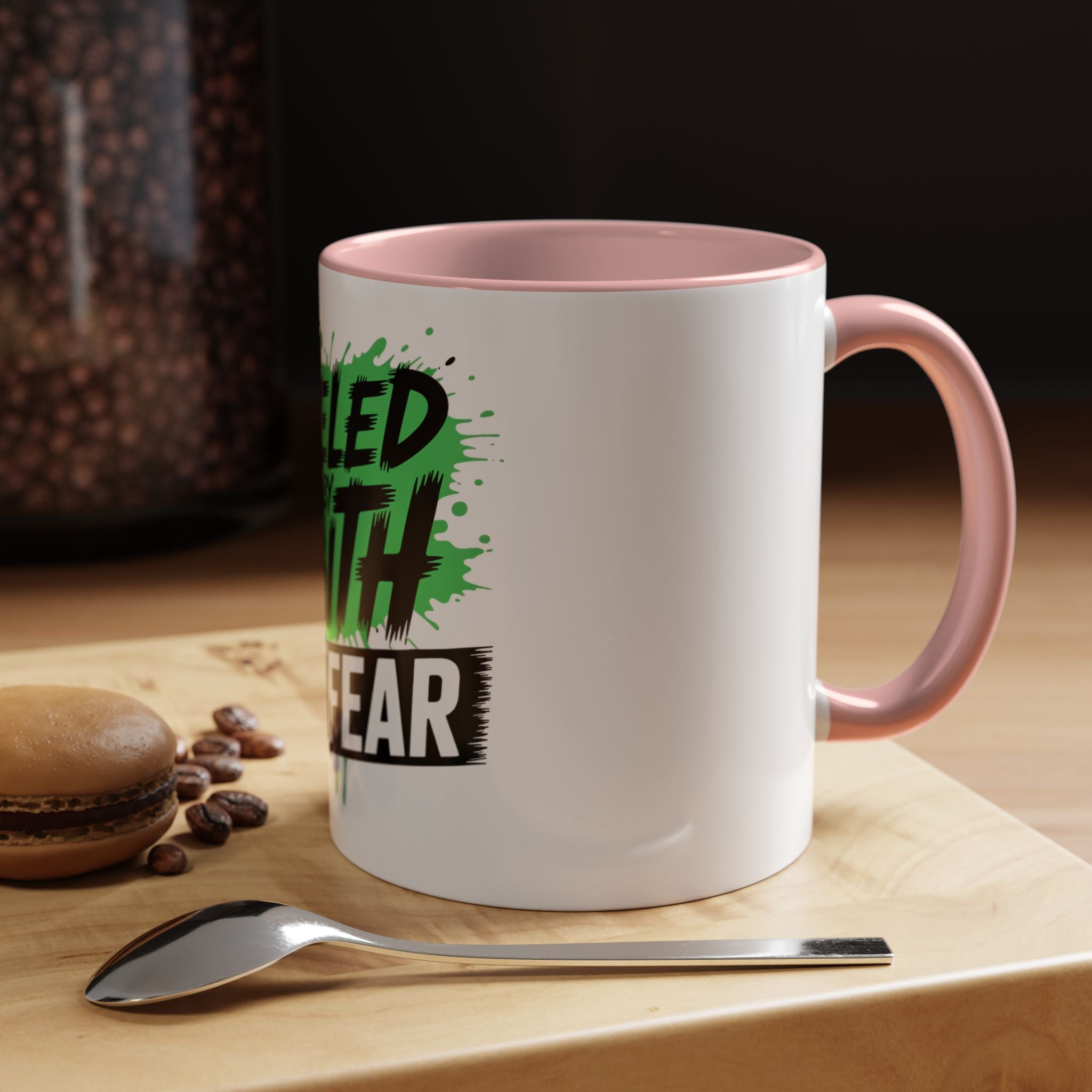 Accent Coffee Mug — "Fueled by Faith Not Fear" Inspirational Ceramic Mug (11/15 oz)