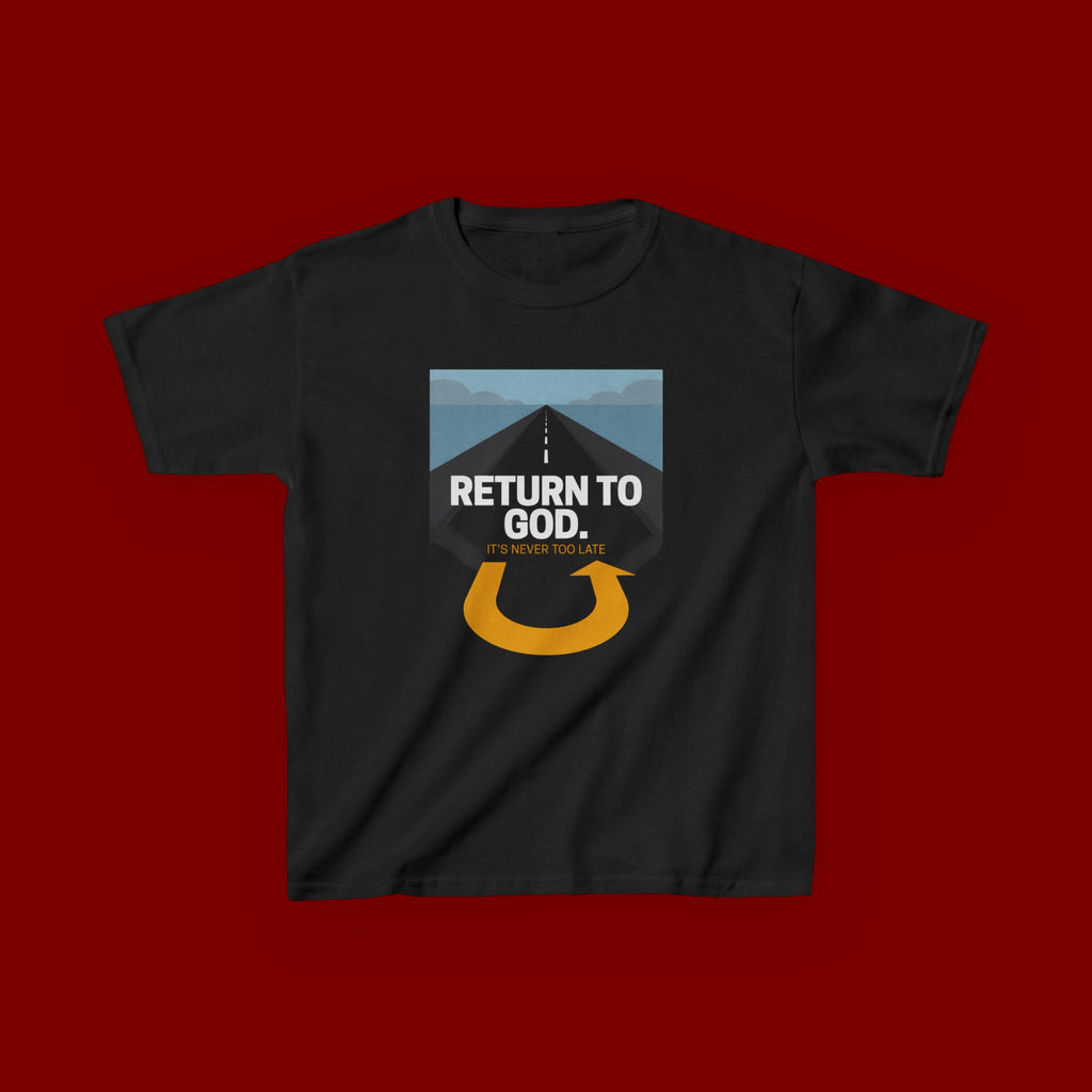 Kids Tee - "Return to God" Roadway Graphic Religious Youth Shirt