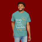 Faith T-Shirt — "With God, every hardship brings ease" Inspirational Christian Tee