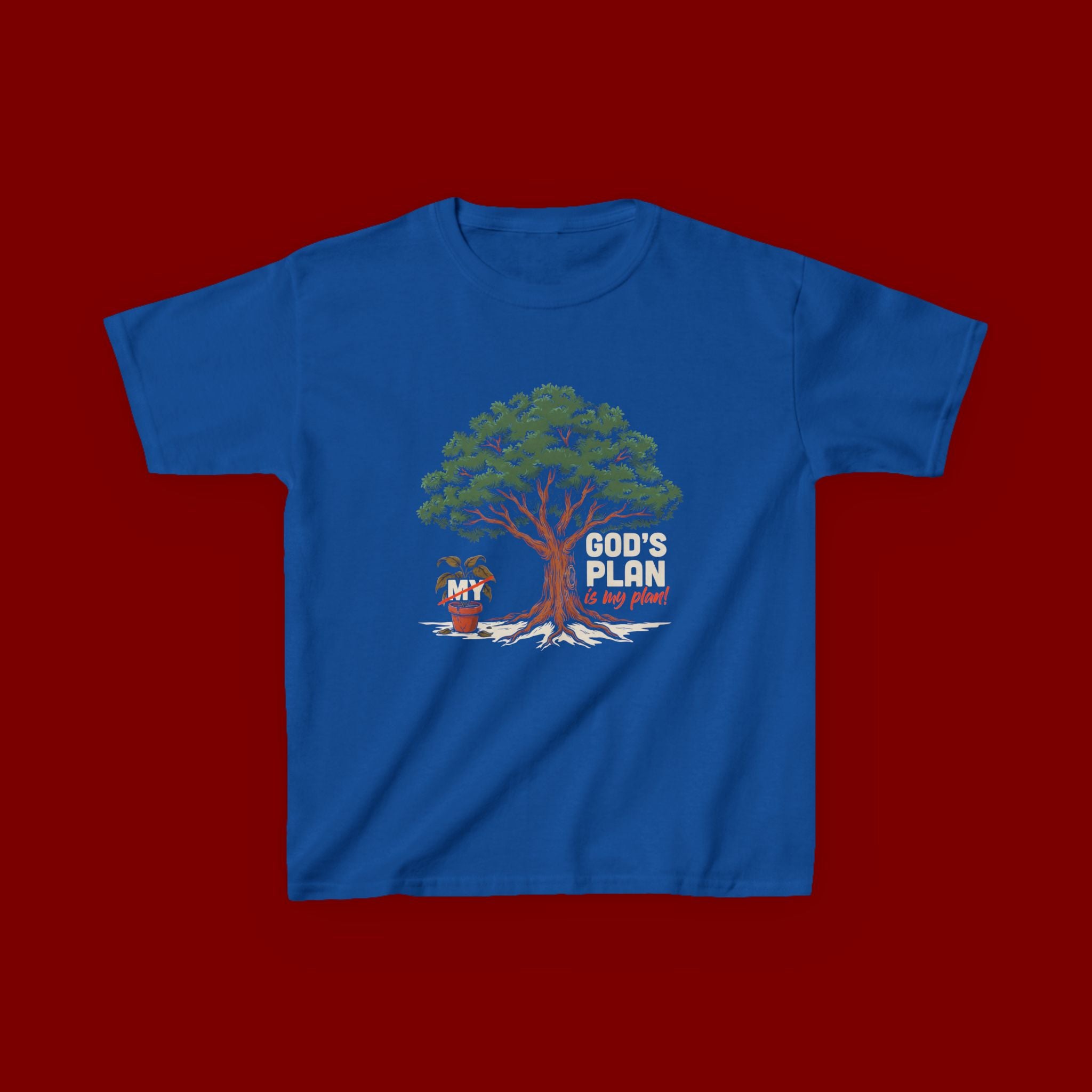 Kids Tee — Cute Tree & Plant Pot Illustration (“Grow Big, Little One”)
