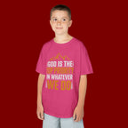 Kids Tee - "God Is the Top Priority in Whatever We Do" Faith Mountain Graphic