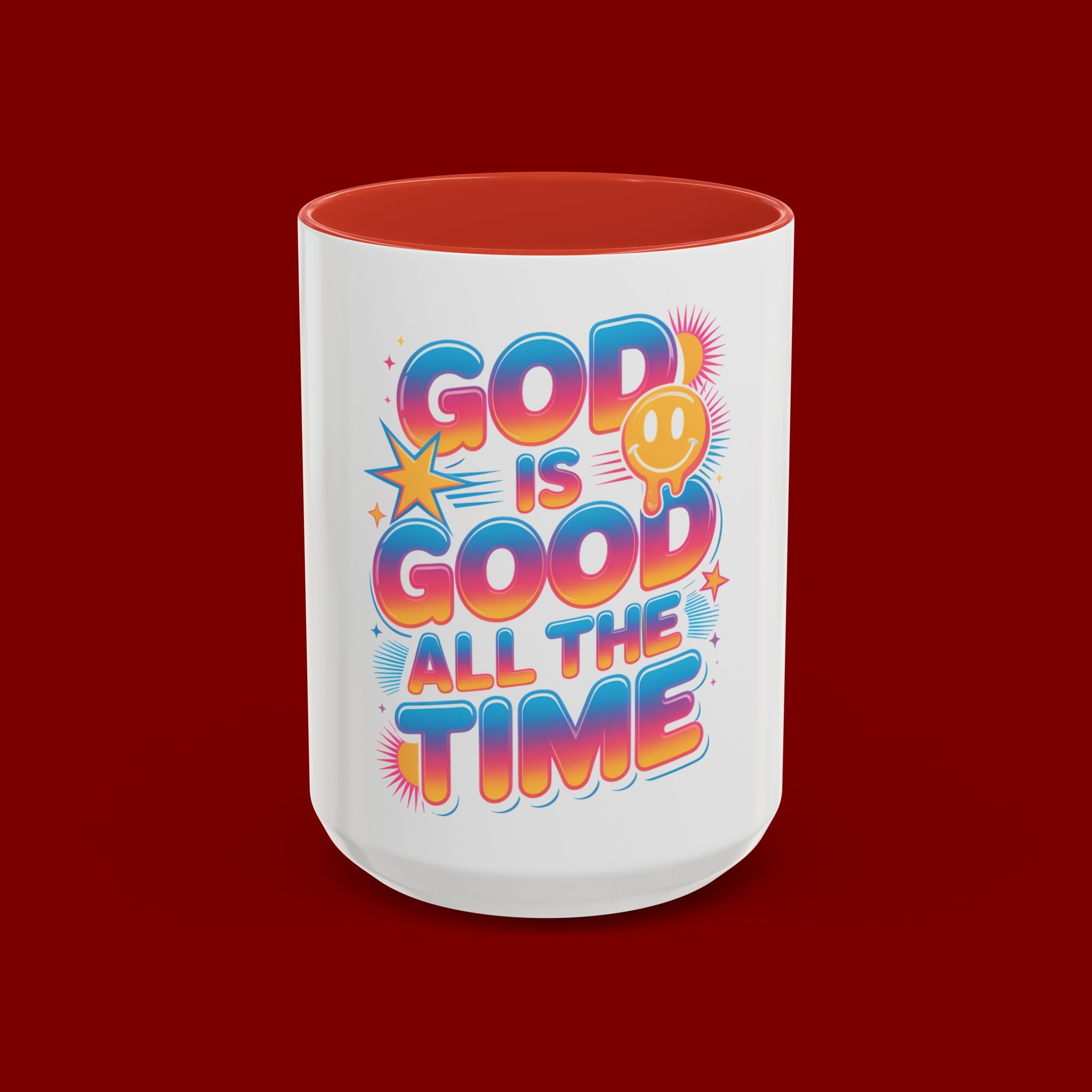 God Is Good All The Time Accent Coffee Mug — Inspirational Christian Coffee Cup (11/15oz)