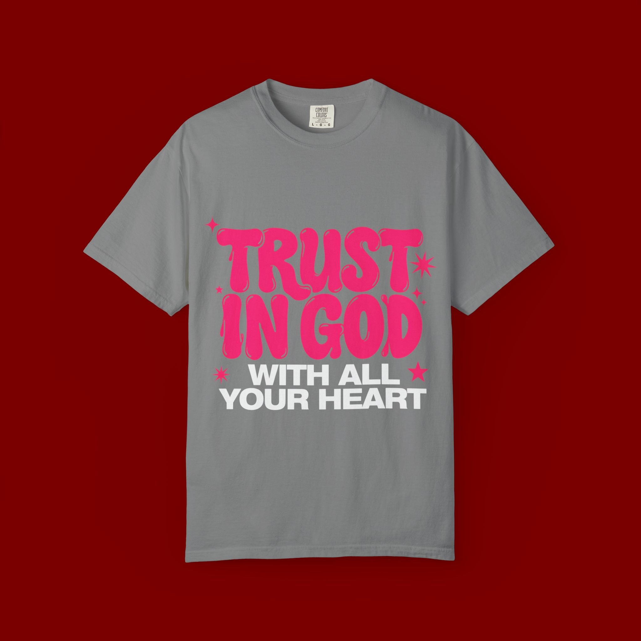 Trust in God T-Shirt — Retro Pink Faith Graphic Tee