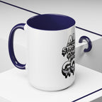Ceramic Mug — "All Strength Comes From God" Black Accent Coffee Cup (11/15 oz)