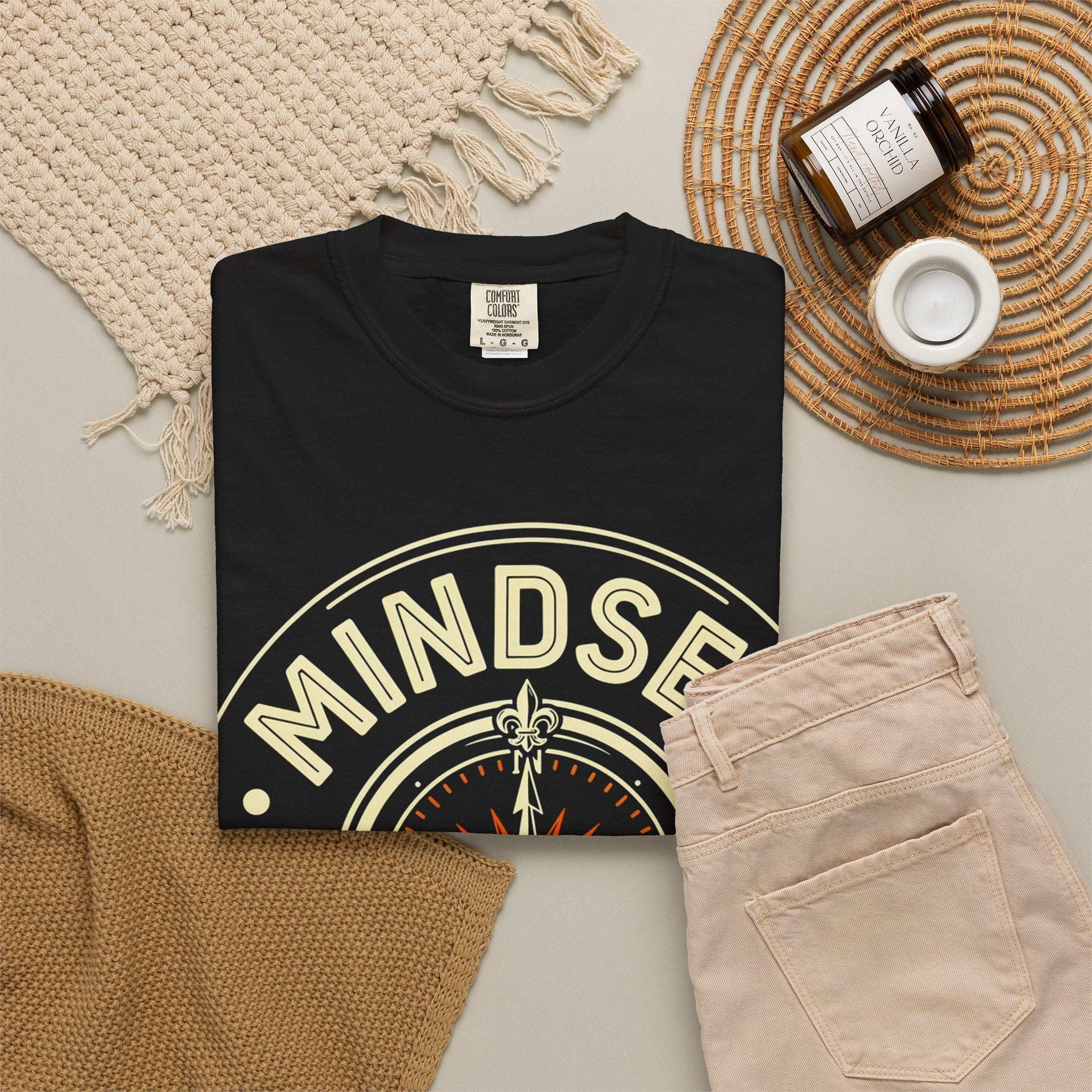 Mindset Over Everything T-Shirt — Positive Vibes Compass Graphic Tee
