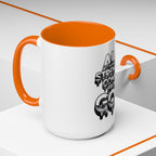 Ceramic Mug — "All Strength Comes From God" Black Accent Coffee Cup (11/15 oz)