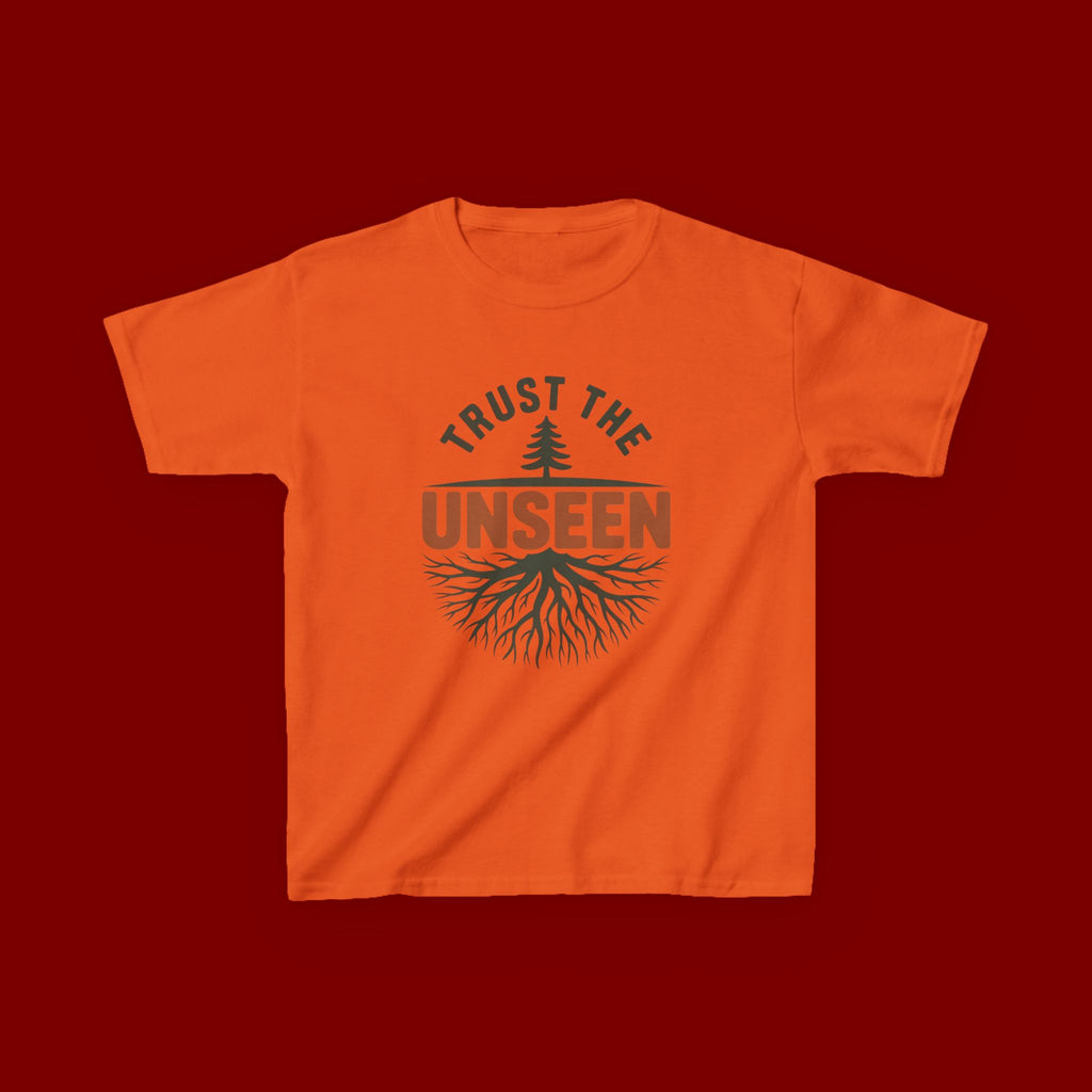 Kids T‑Shirt — "Trust the Unseen" Tree & Roots Inspirational Graphic