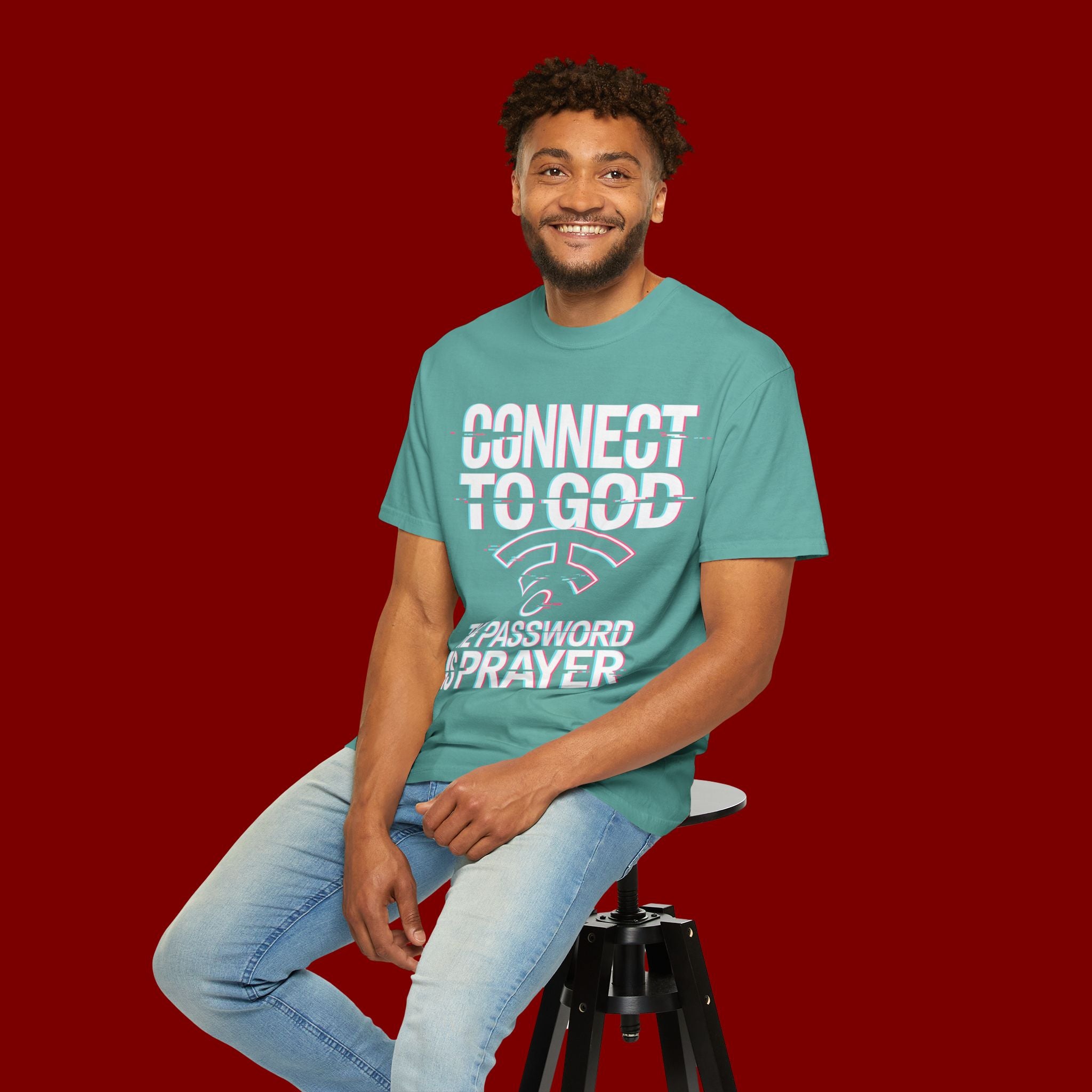 Connect to God T-Shirt — "The Password Is Prayer" Christian Faith Tee