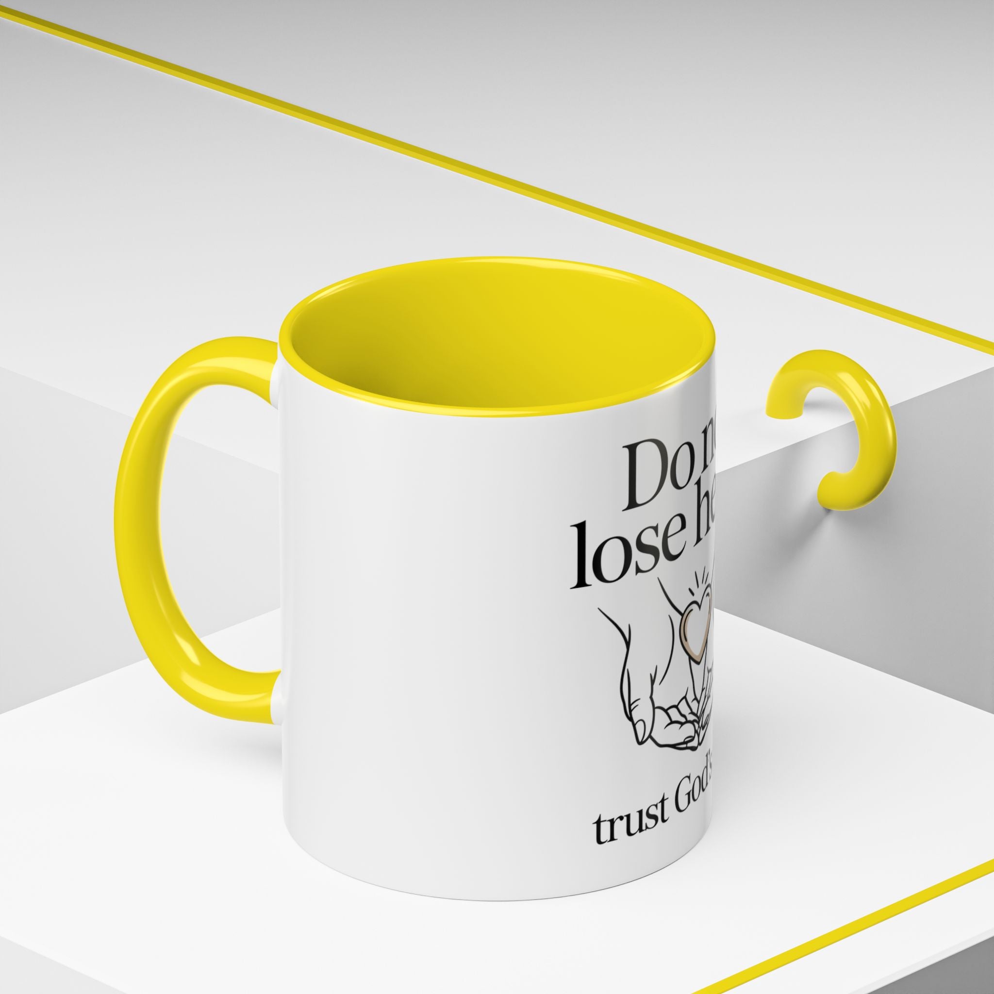 Do Not Lose Heart Accent Coffee Mug — Trust God’s Plan Inspirational Christian Mug