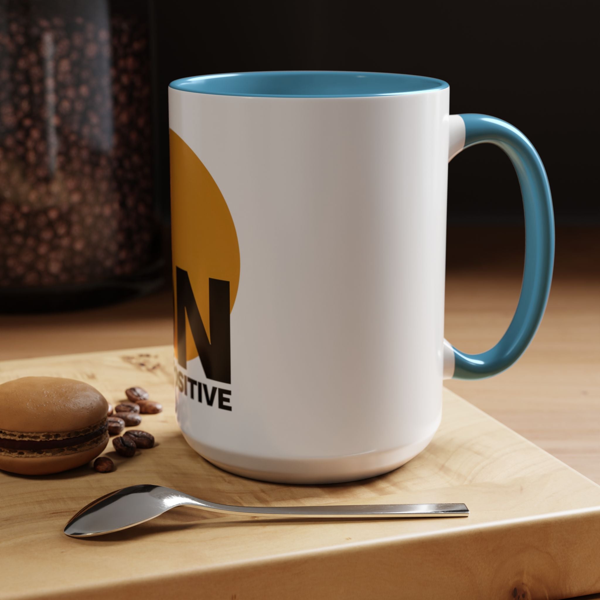 Accent Coffee Mug — "Focus On The Positive" Motivational Mug