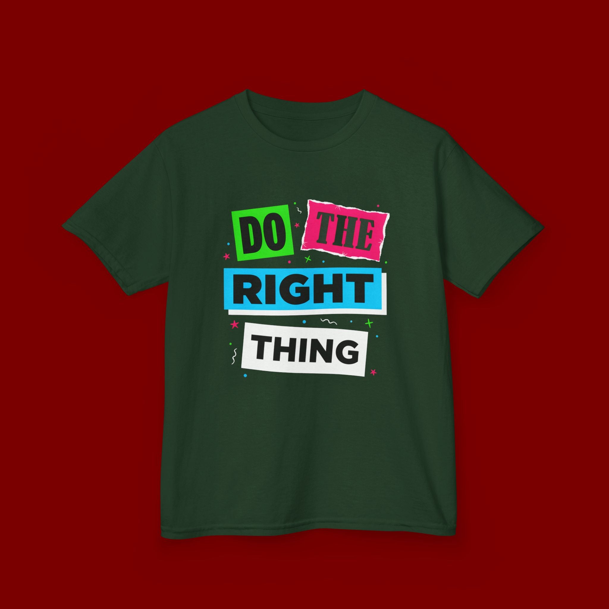 Kids Tee - "Do The Right Thing" Bold Colorblock Graphic