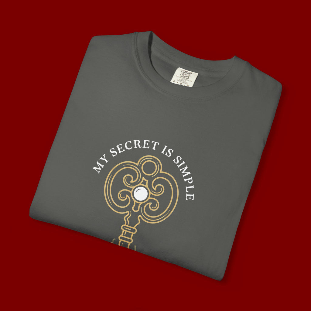 I Prae Key Graphic T-Shirt — 'My Secret Is Simple' Vintage Key Tee