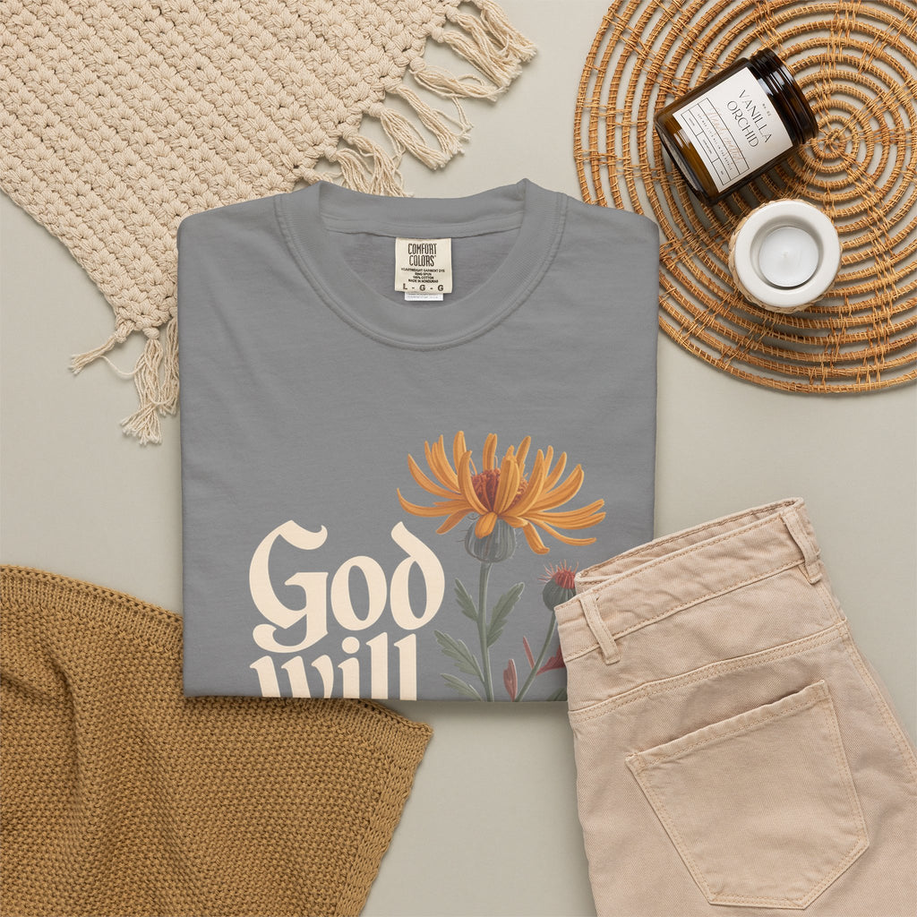 God Will Always Make a Way T-Shirt — Inspirational Floral Christian Tee