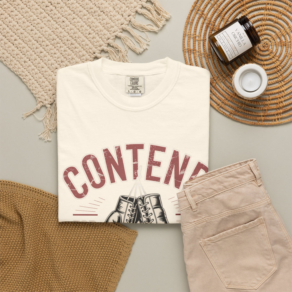 Contend for the Faith T-Shirt — Vintage Boxing Gloves Christian Tee