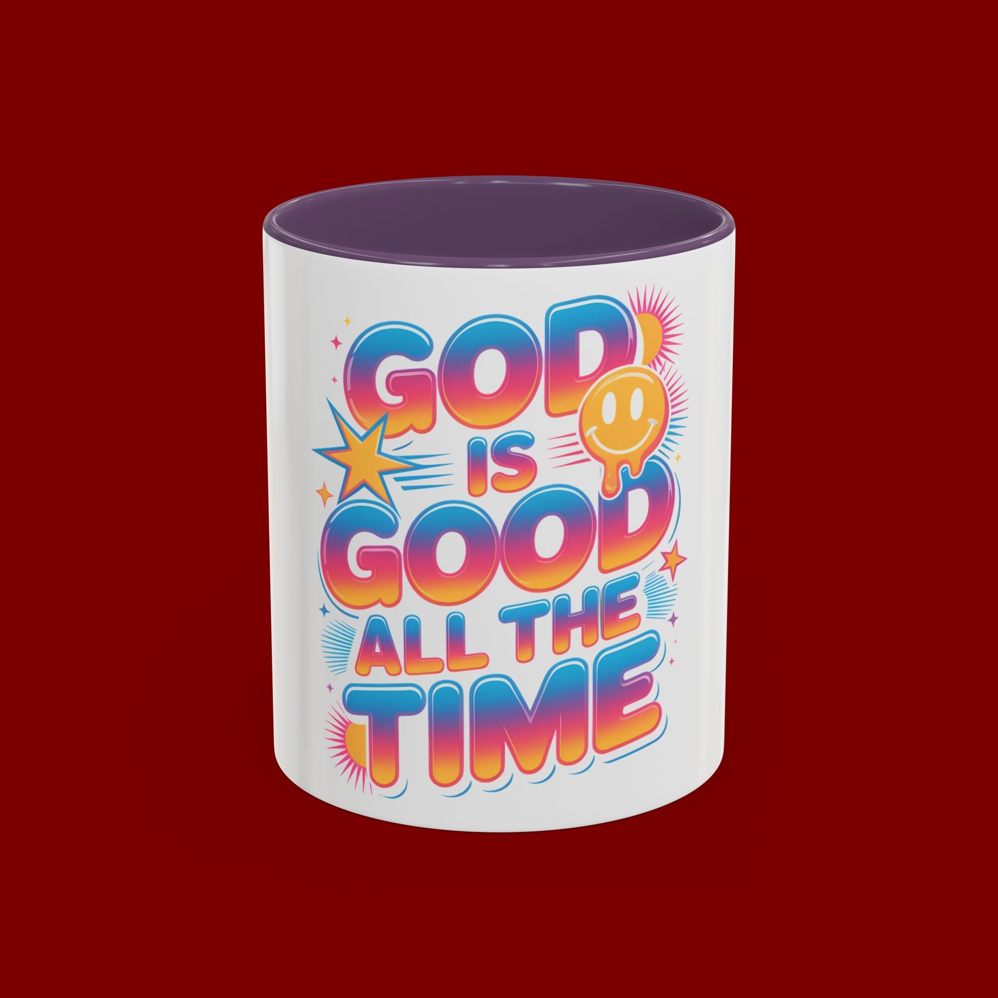 God Is Good All The Time Accent Coffee Mug — Inspirational Christian Coffee Cup (11/15oz)
