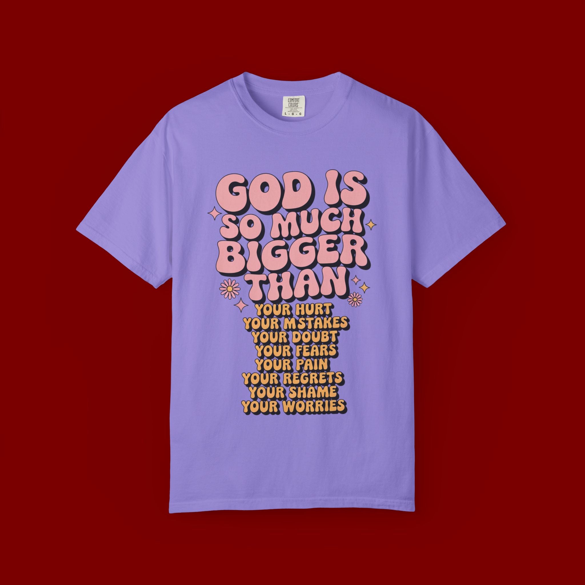 God Is So Much Bigger Tee — Retro Faith Graphic T-Shirt