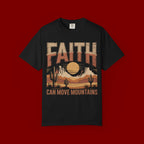 Faith Can Move Mountains T-Shirt — Retro Desert Inspirational Tee