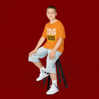 Kids T-Shirt — "Talk Less Work More" Bold Motivational Tee