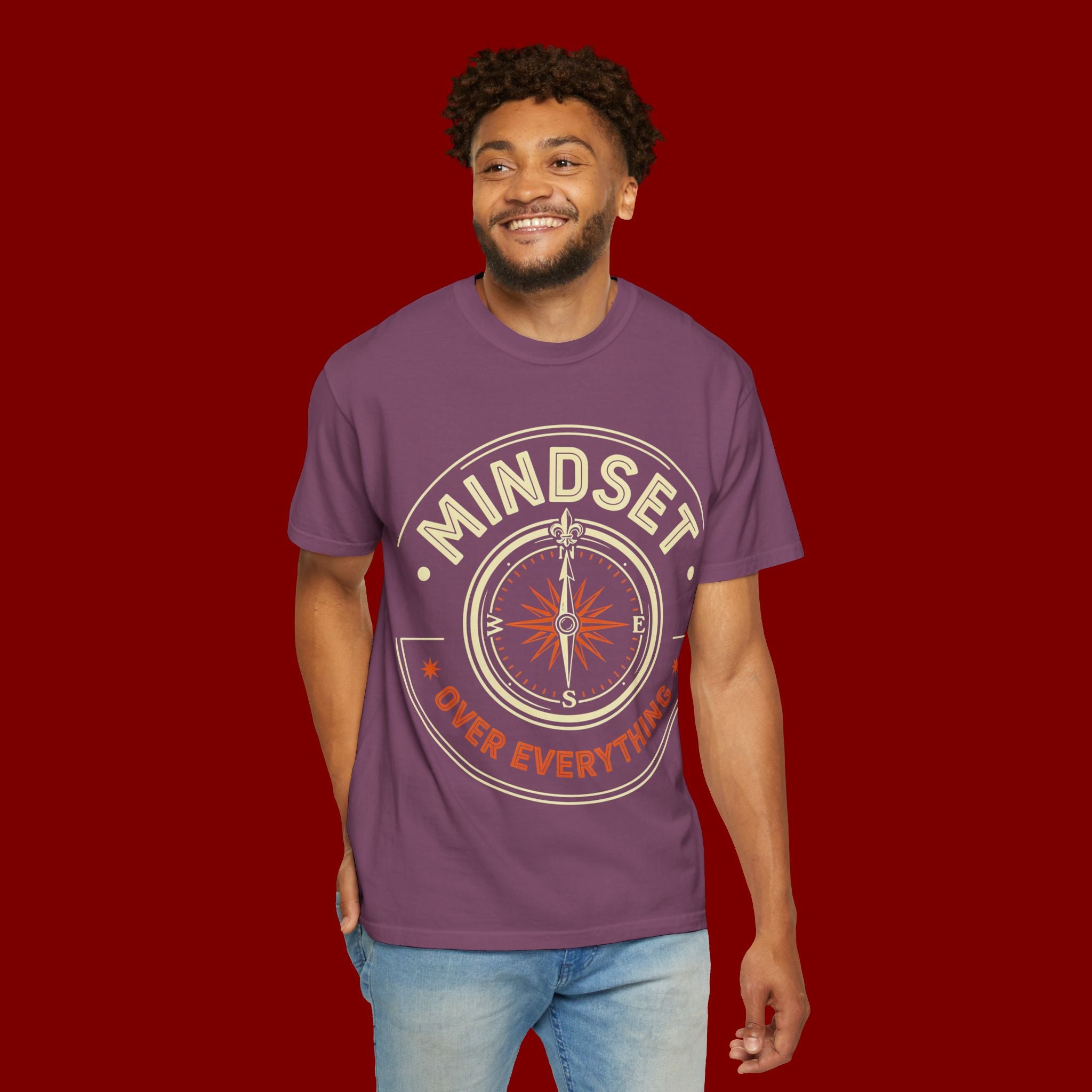 Mindset Over Everything T-Shirt — Positive Vibes Compass Graphic Tee