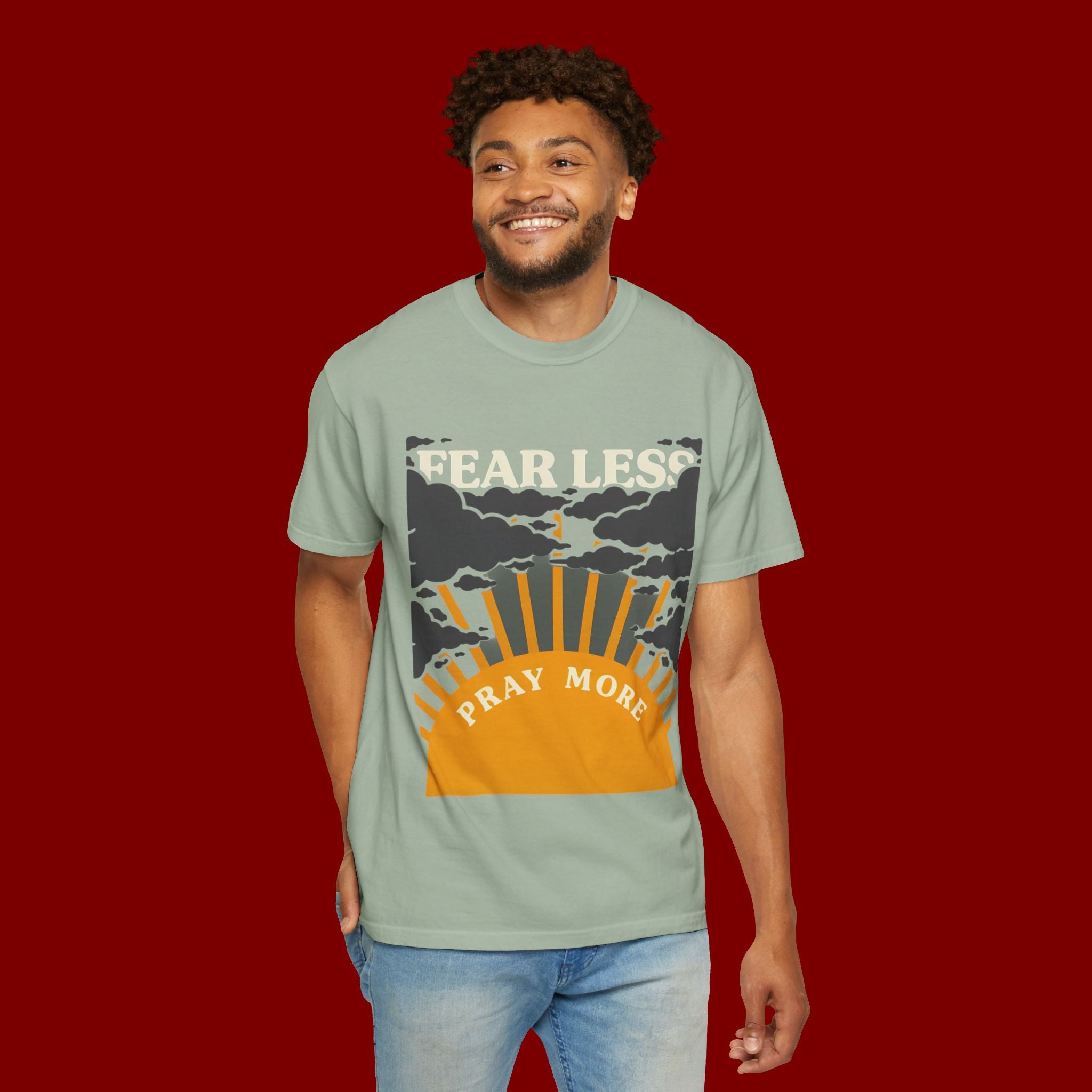 Fear Less Pray More T-Shirt — Inspirational Christian Graphic Tee