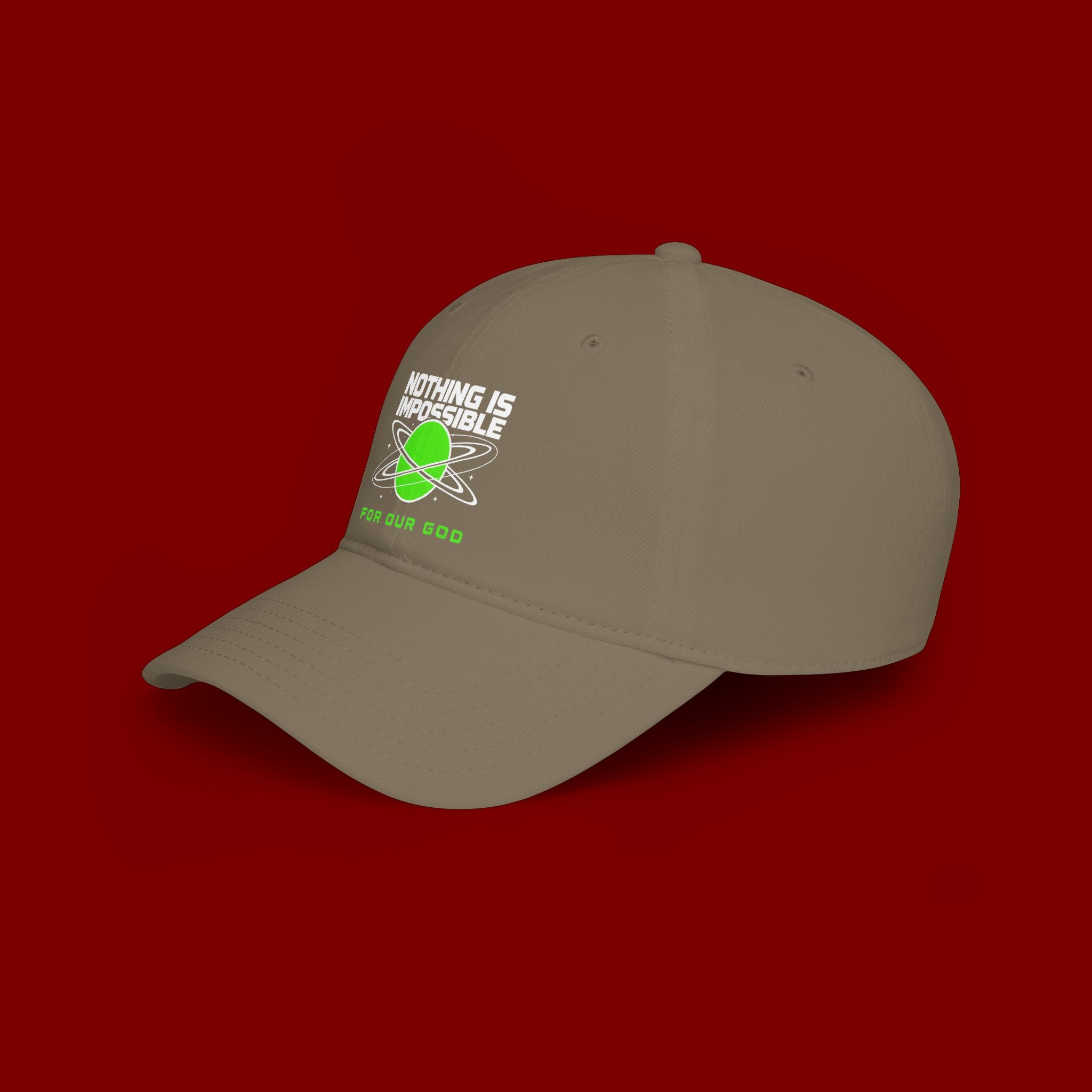 Nothing Is Impossible Baseball Cap — Faith-Inspired Green Planet Design
