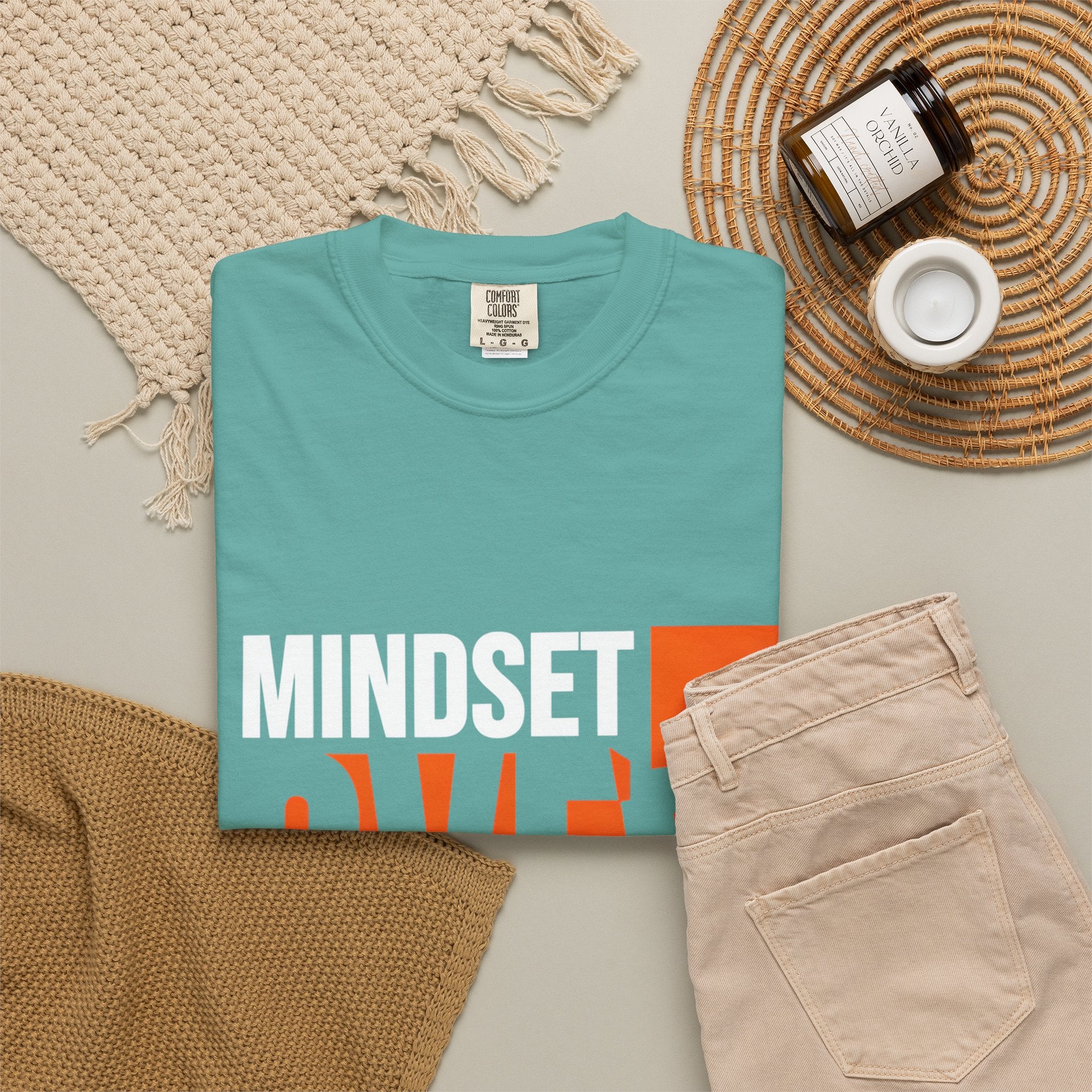 OVER Block Graphic T-Shirt — Bold Orange Minimalist Tee